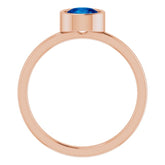14K Rose 6 mm Lab-Grown Blue Sapphire Ring